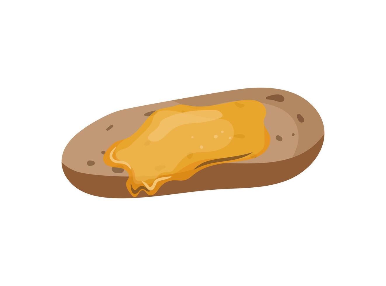 Bread slice with golden honey spread vector