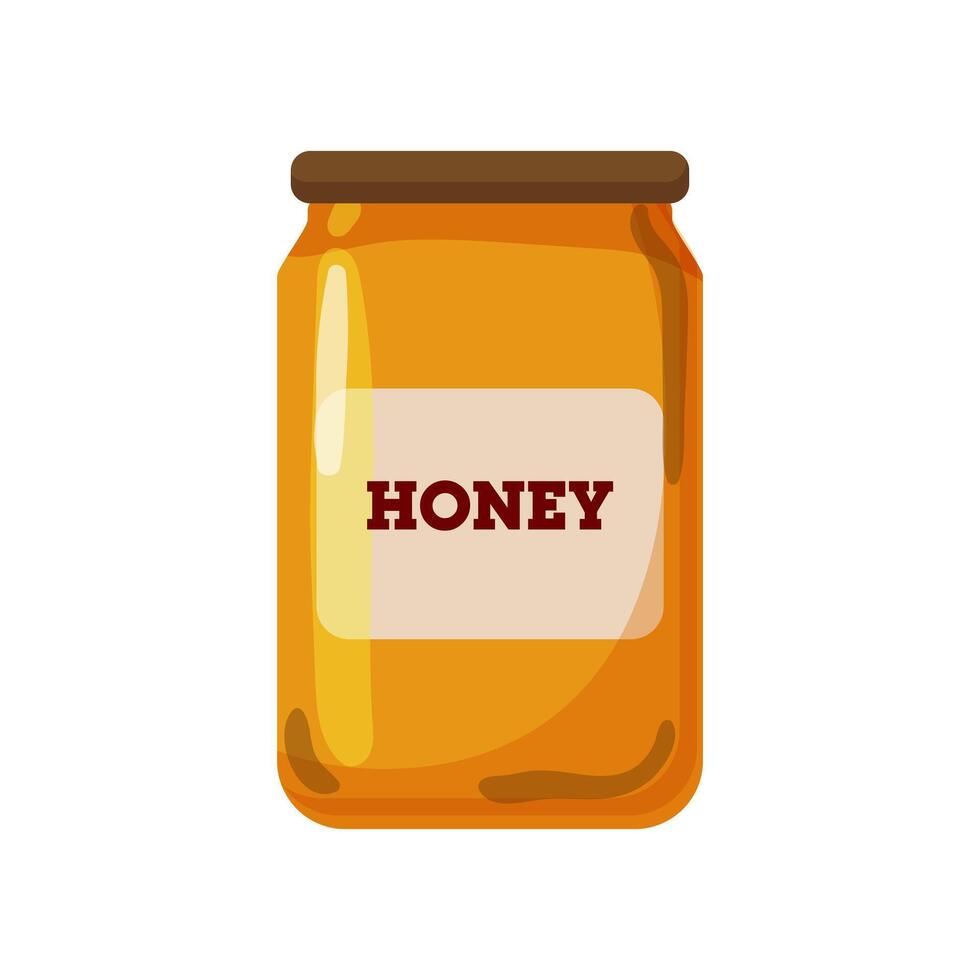 Simple honey jar with label. vector