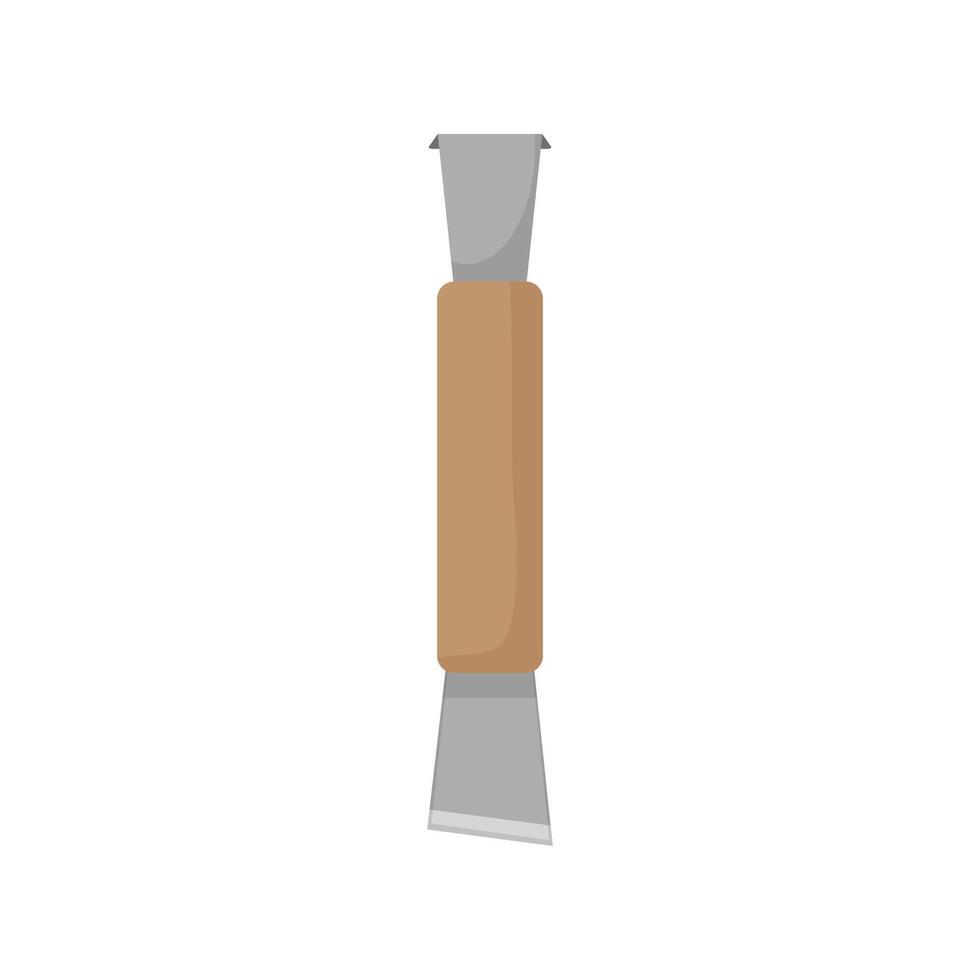 Woodworking chisel with wooden handle. vector
