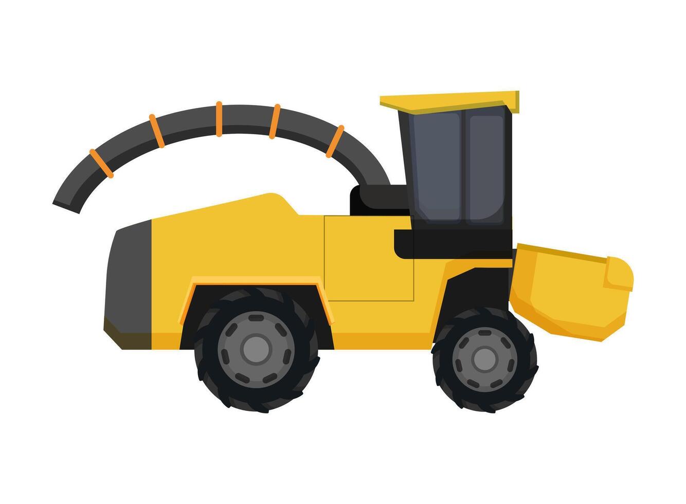 Yellow Harvester Machine vector