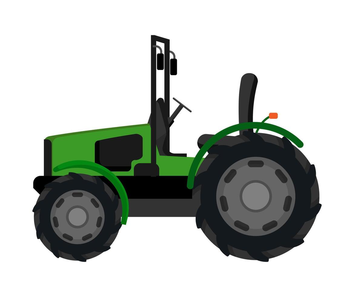 Green Tractor Front View vector