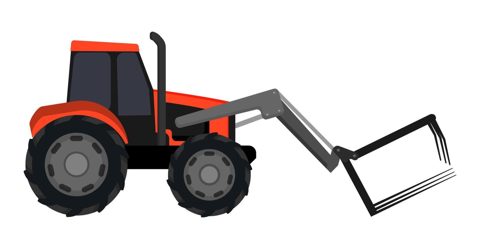 Orange Forklift Tractor vector