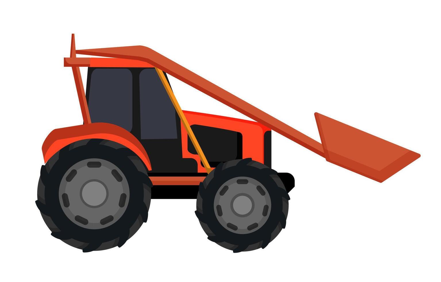 Orange Loading Tractor vector