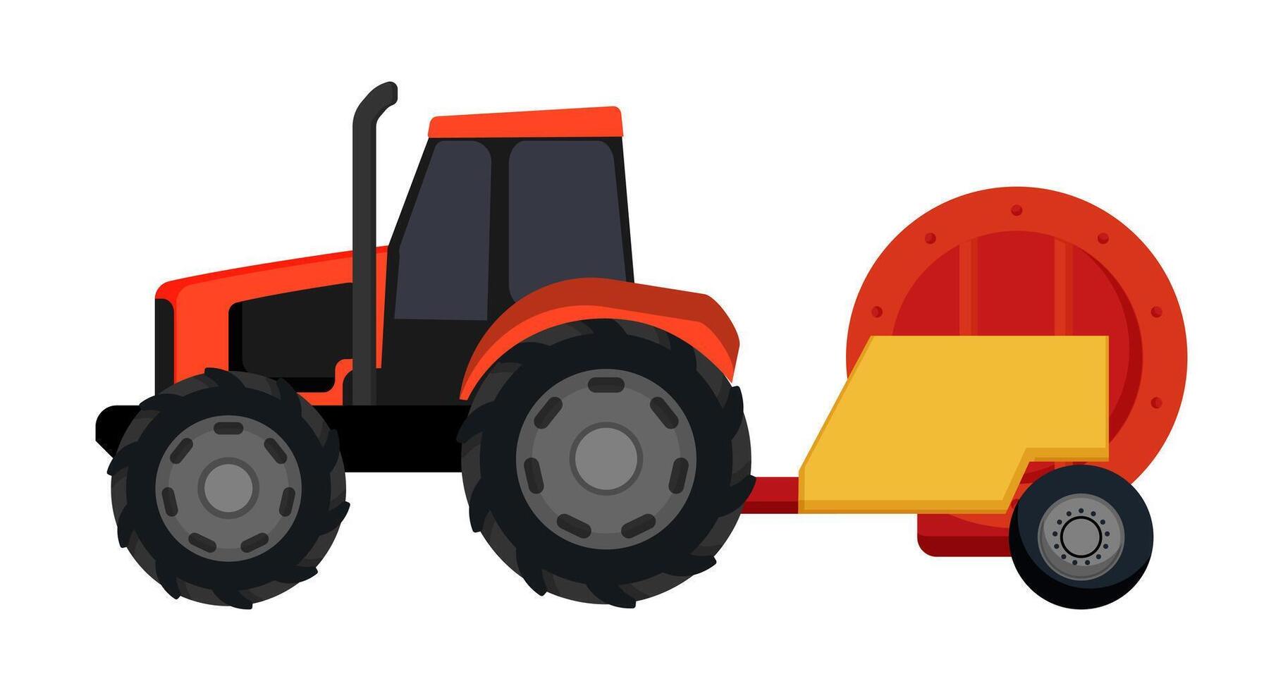 Red Reel Tractor vector