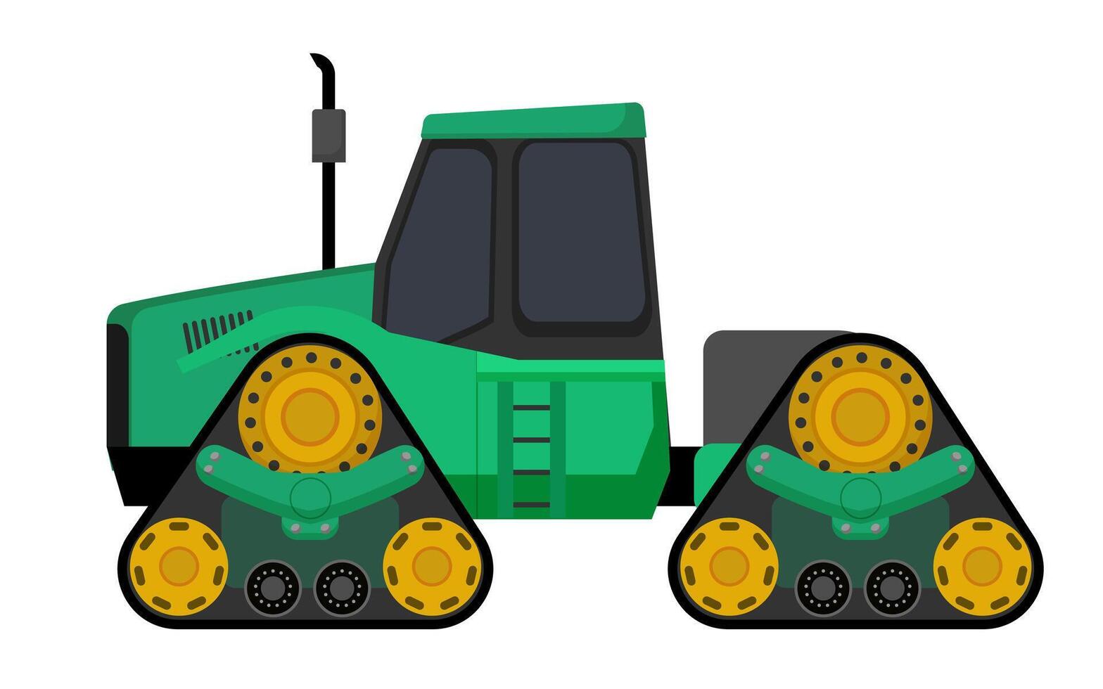 Green Track Tractor vector