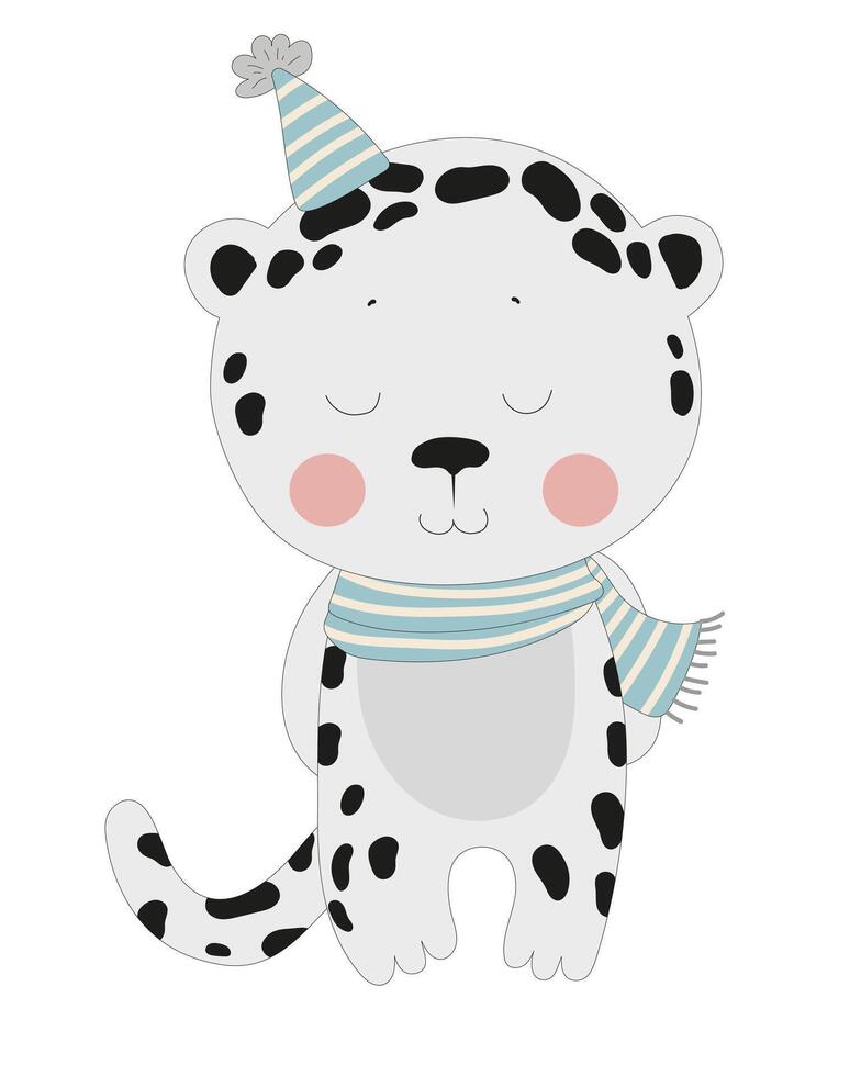 Snow Leopard with Scarf vector