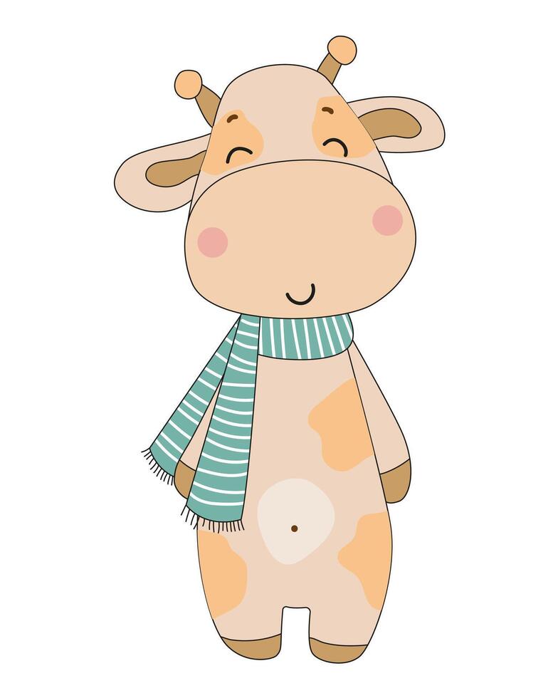 Cute Giraffe in Scarf vector