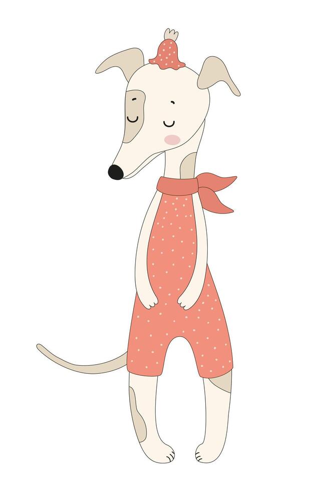 Playful Greyhound Character vector