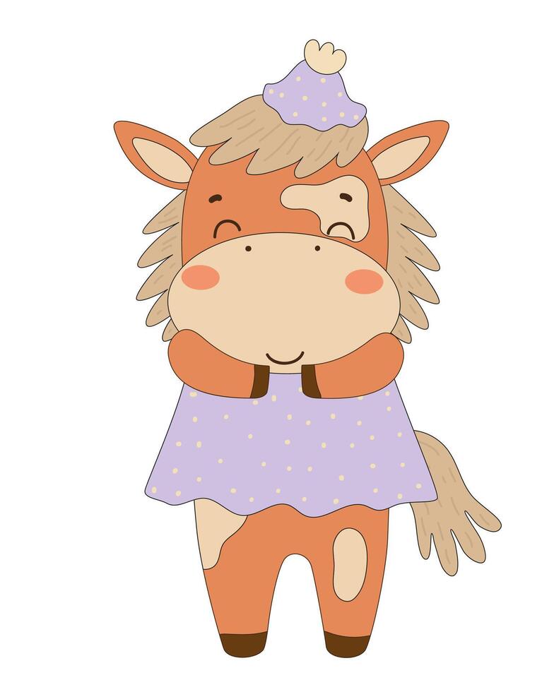 Happy Horse Character vector