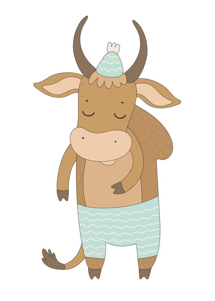 Gentle Bull Character vector