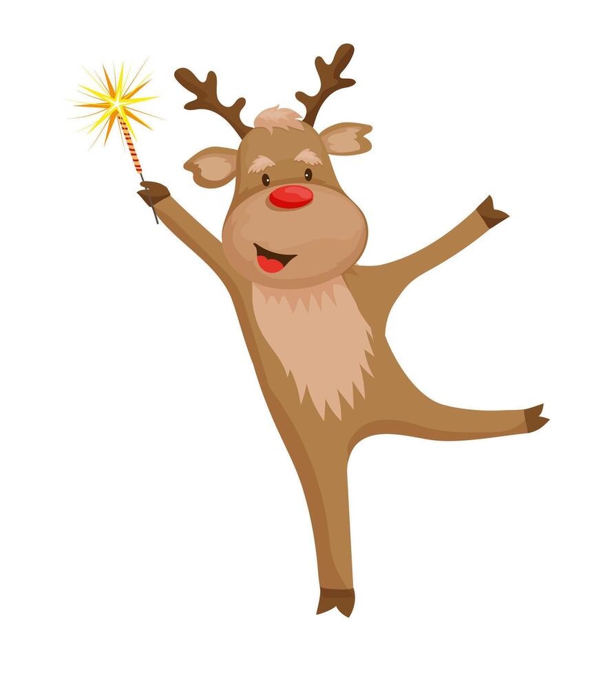 Reindeer with Sparkler vector