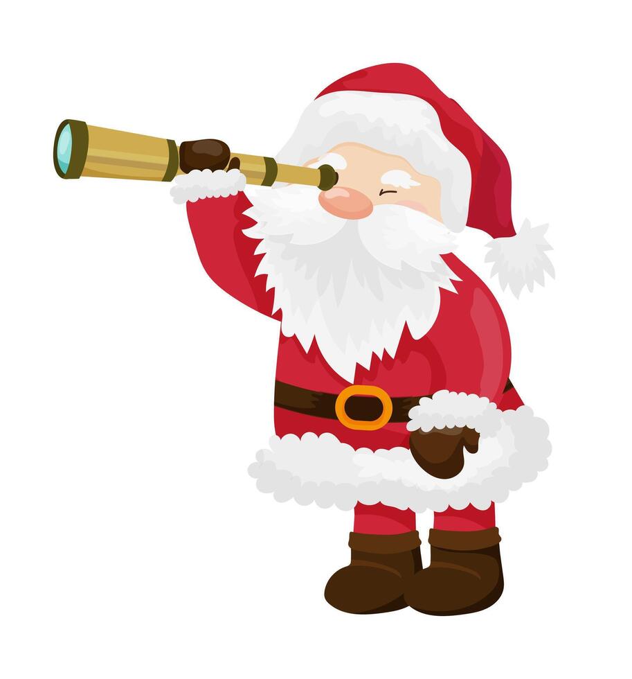 Santa with Telescope vector