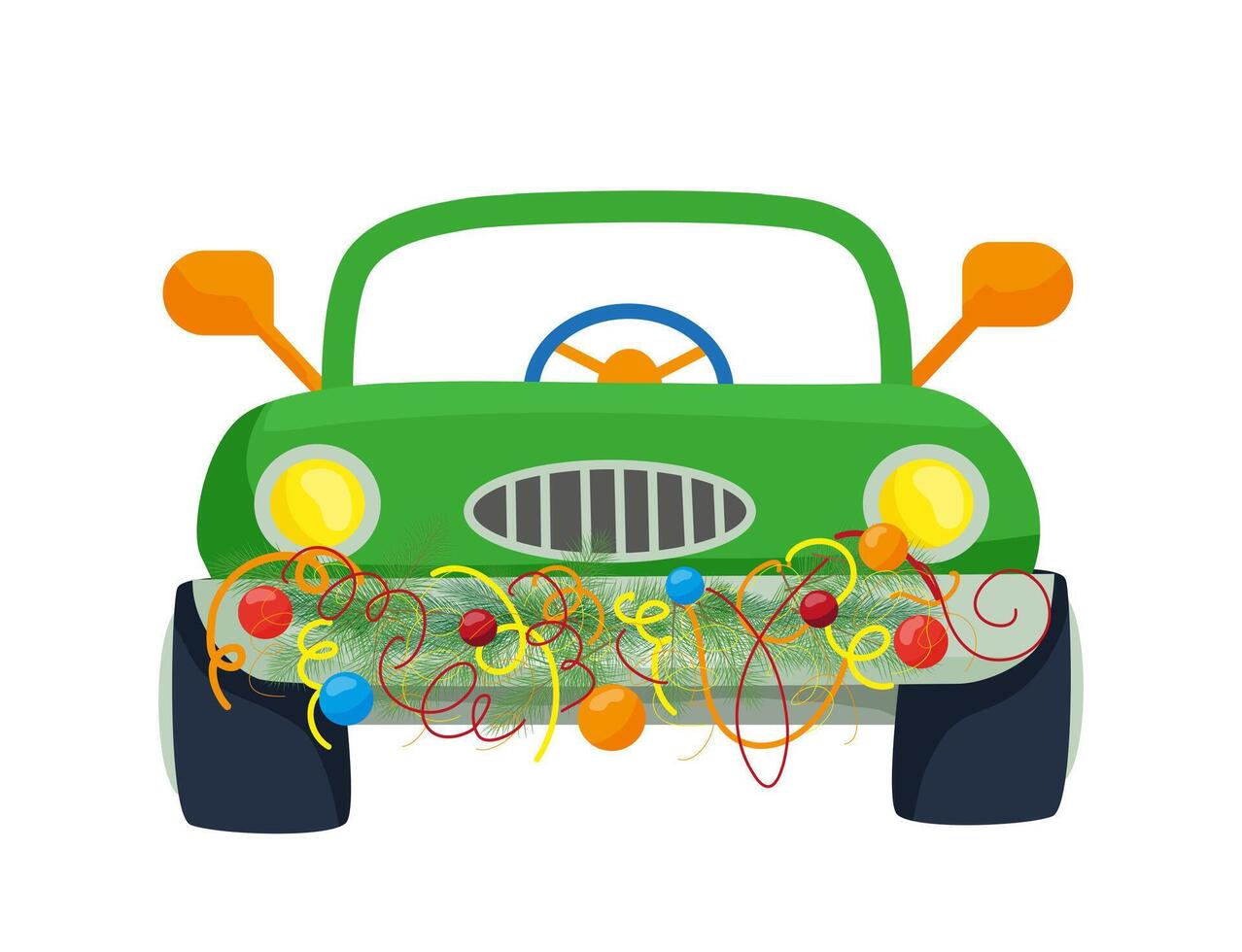 Christmas Car Decoration vector