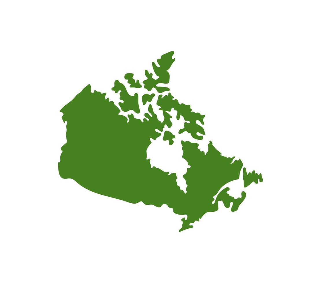 Green Map of Canada vector