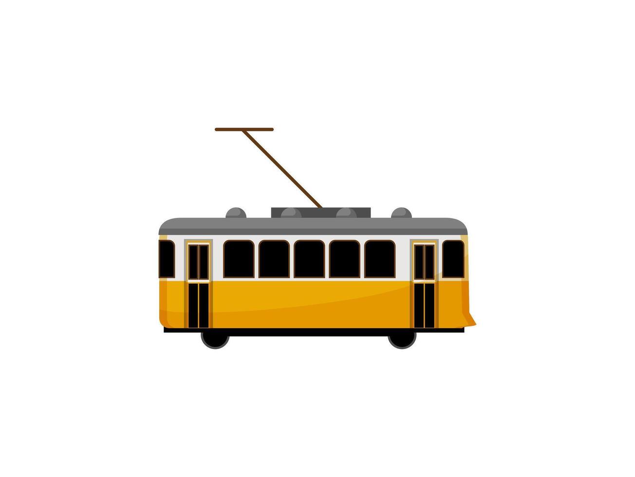 Yellow Classic Tram vector