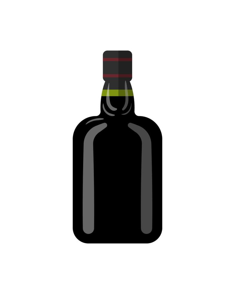 Black Wine Bottle vector