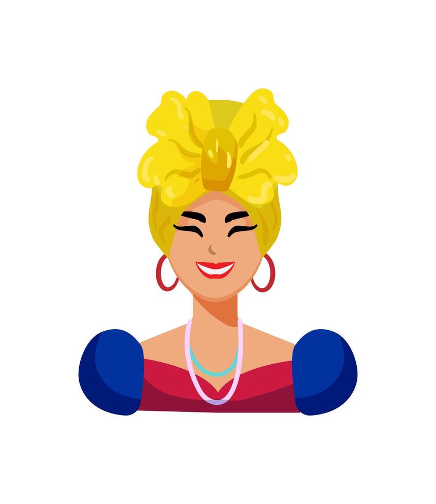 Woman with Yellow Headwrap vector