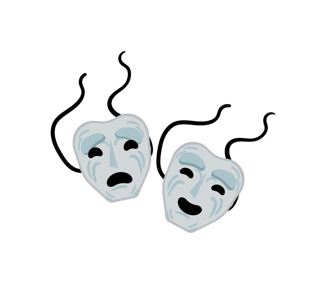 Ancient Drama Masks vector