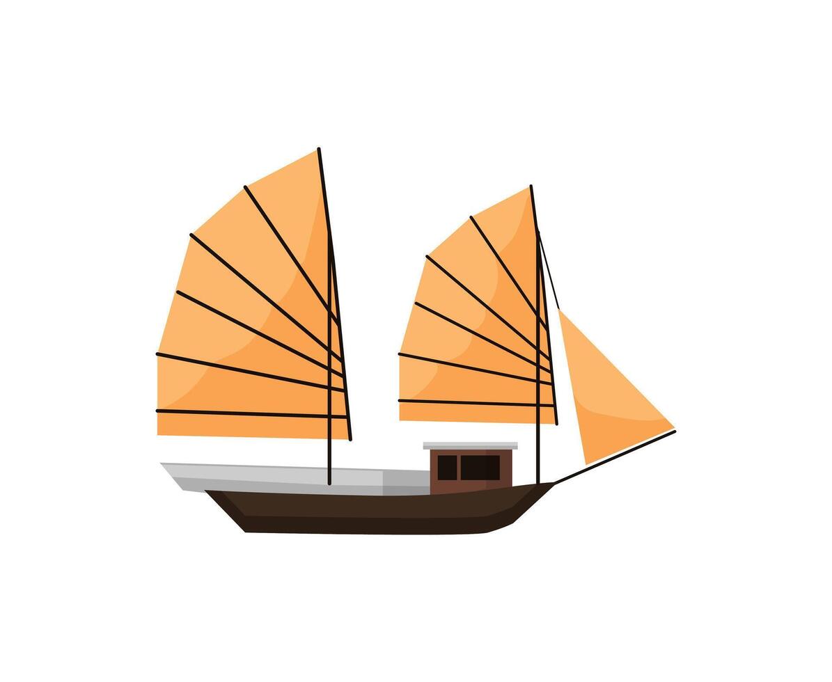 Vietnamese Sailing Junk vector