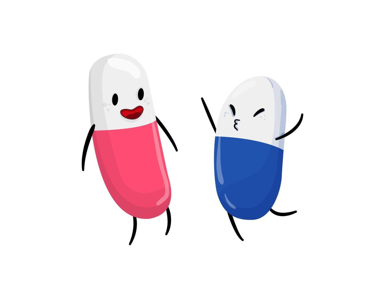 Cute Pills Characters vector
