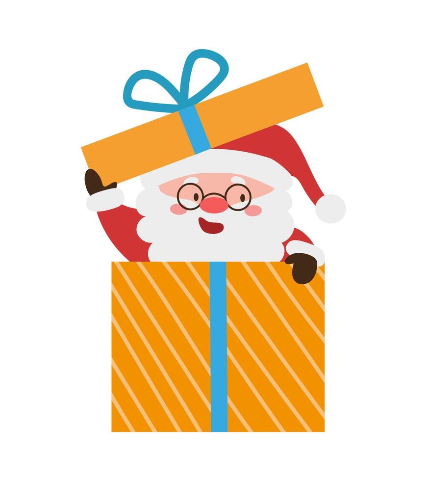 Santa in a Gift Box vector
