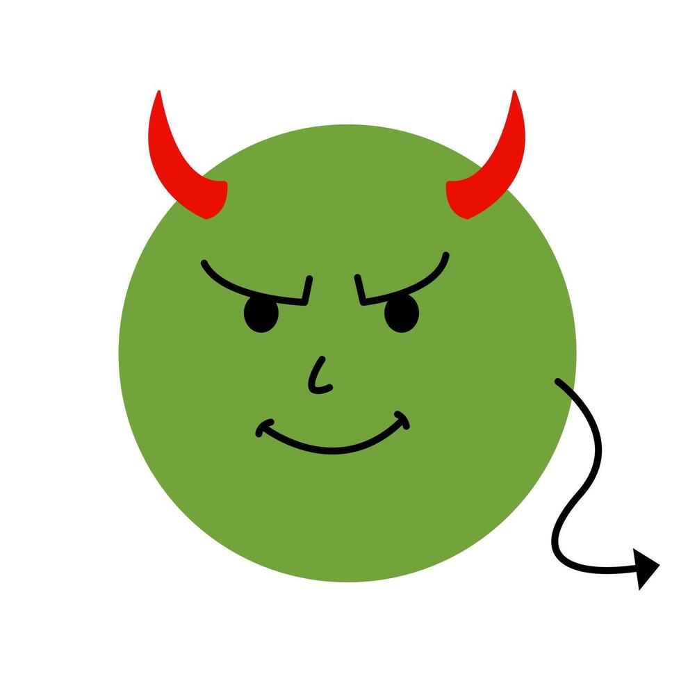 Devilish Green Smiley vector