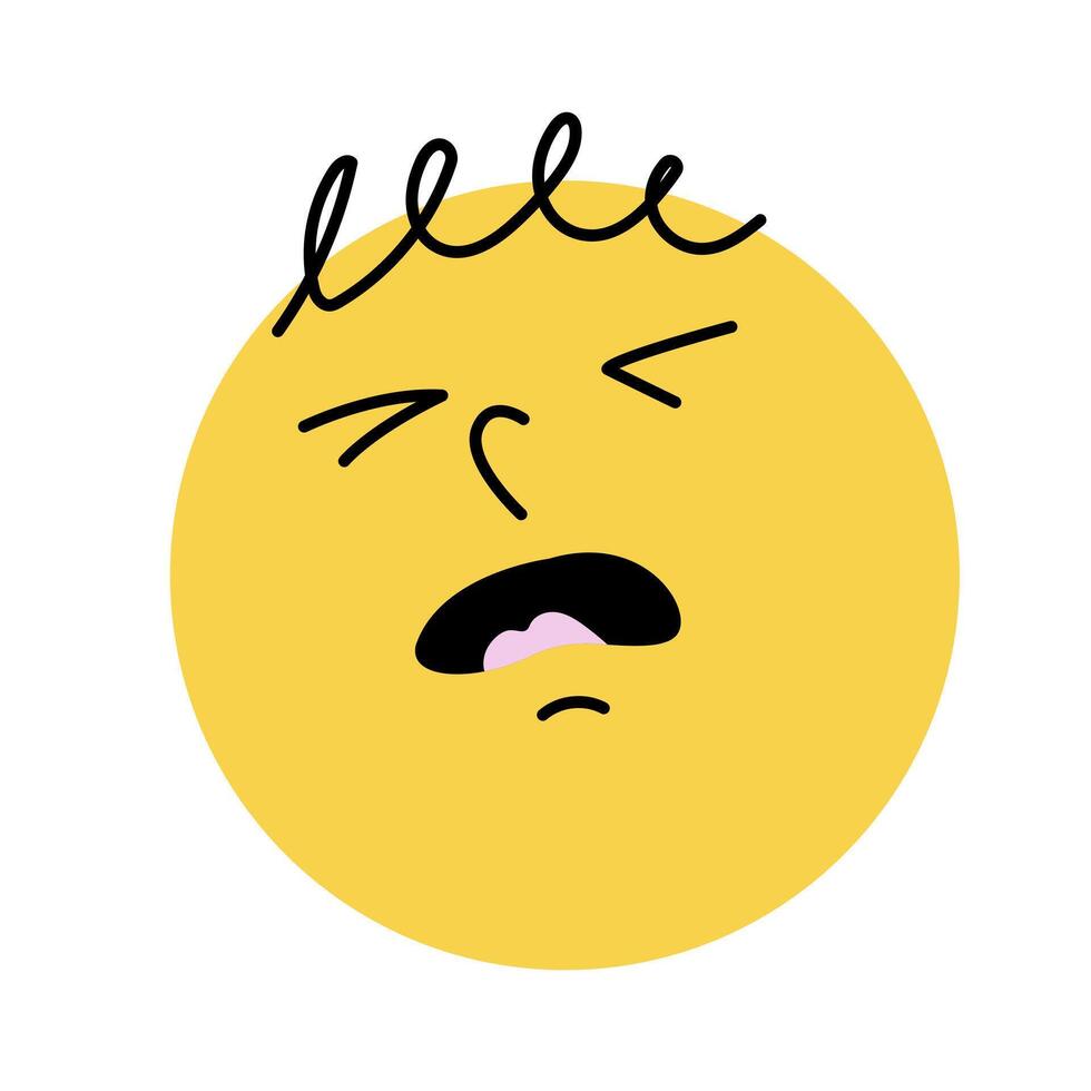 Yellow Yawning Emoji vector