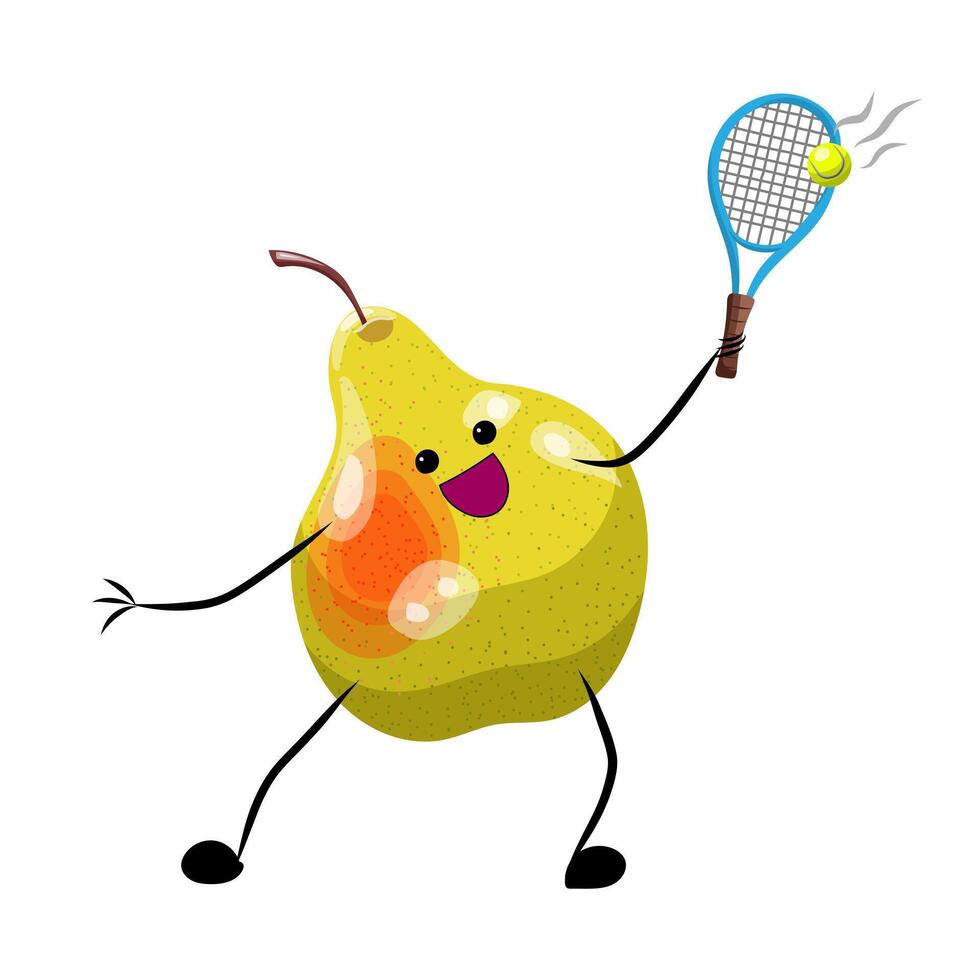 Pear Playing Tennis vector