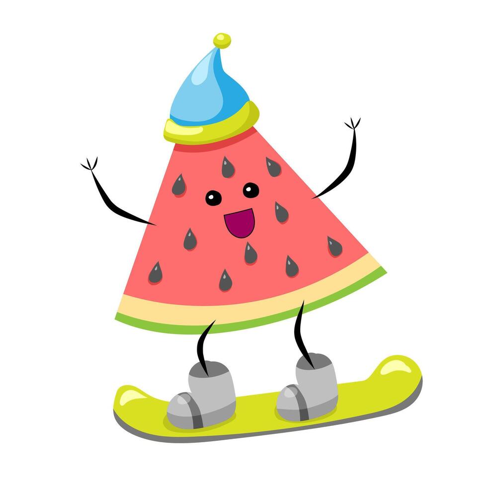 Watermelon on Hoverboard vector