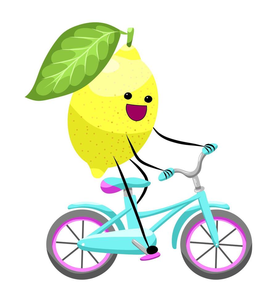 Lemon Riding Bicycle vector
