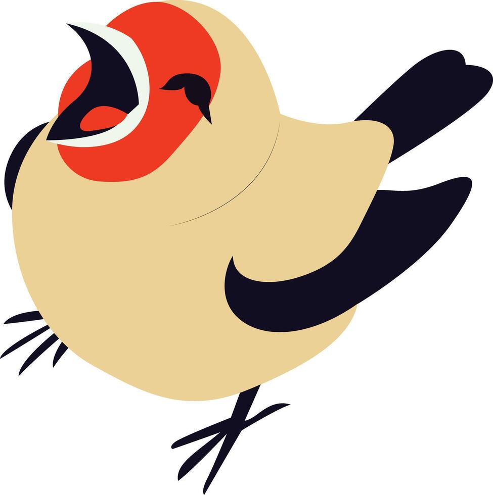 Singing Bird Cartoon Illustration Design vector