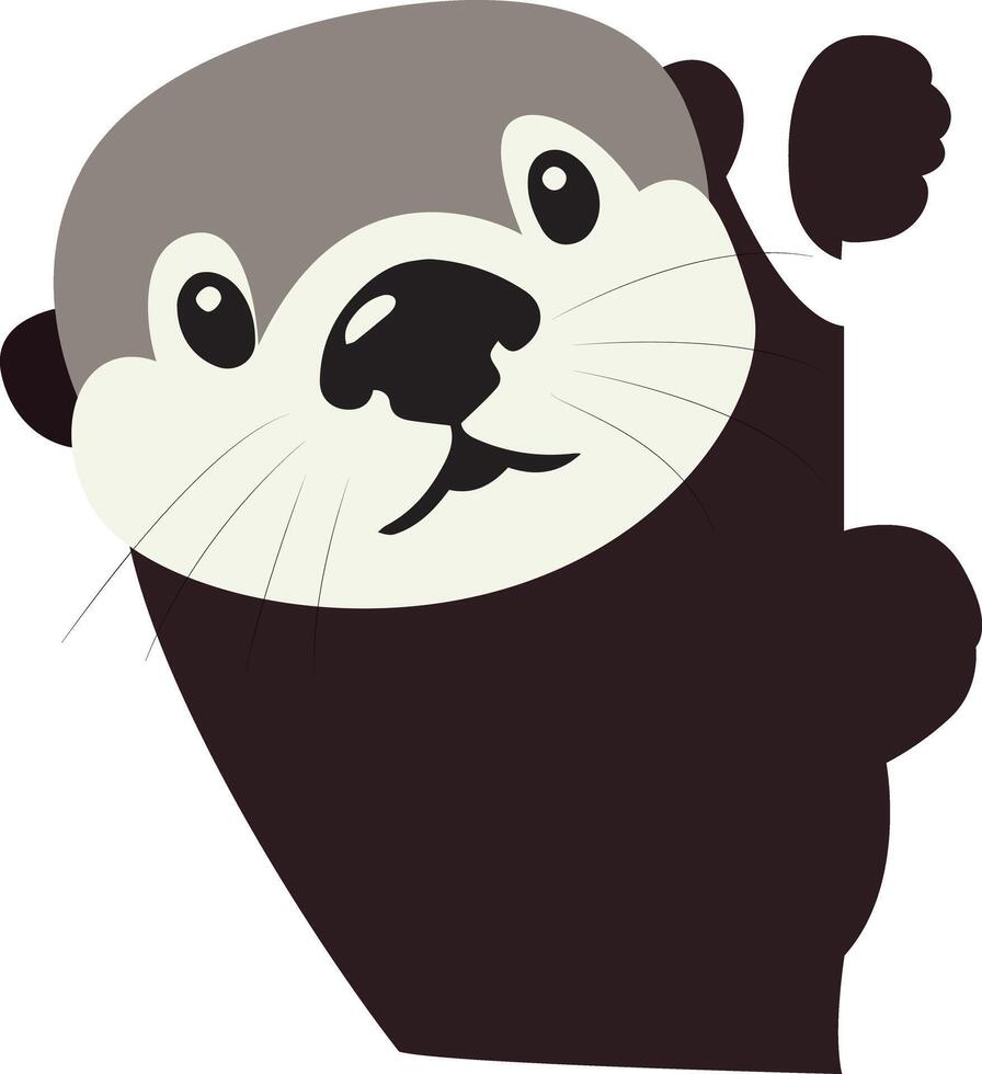 Cute Cartoon Sea Otter Peeking vector