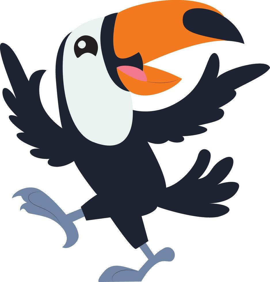 A cartoon toucan bird with a big beak vector