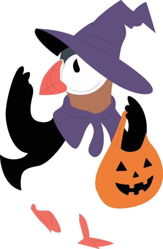Puffin Halloween Costume Trick Or Treat vector