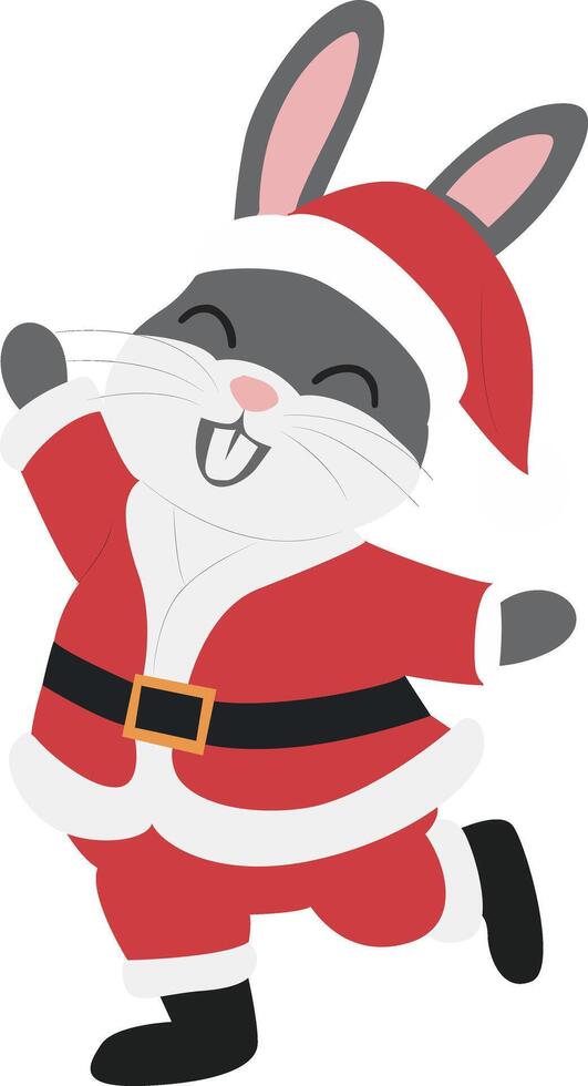 Happy Bunny Santa Christmas Cartoon vector