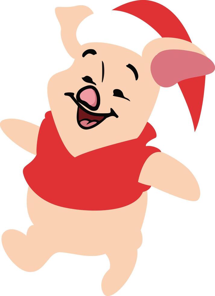 Piglet Christmas Cartoon Happy Festive Joy vector
