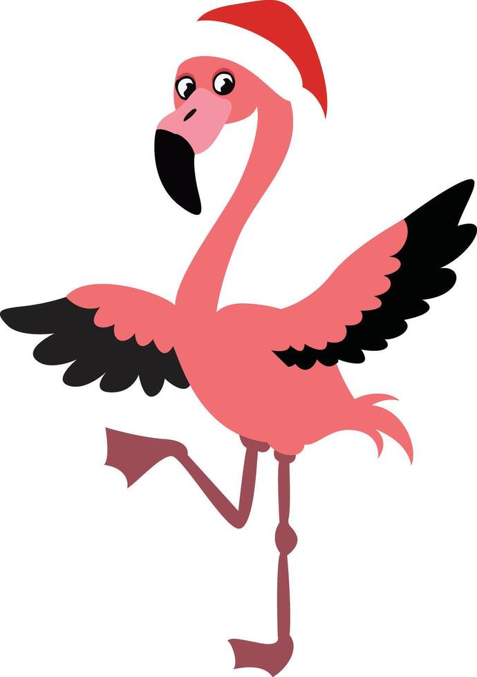 Christmas Flamingo Dancing Festive Fun vector
