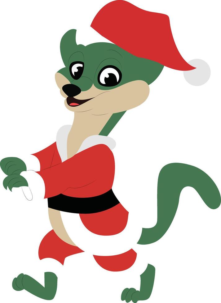 Christmas Meerkat Santa Costume Walking vector