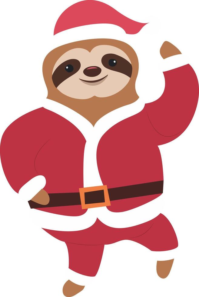 Christmas Sloth Santa Cartoon Design vector