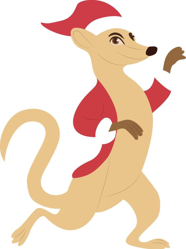 Christmas Meerkat Cartoon Festive Gesture vector