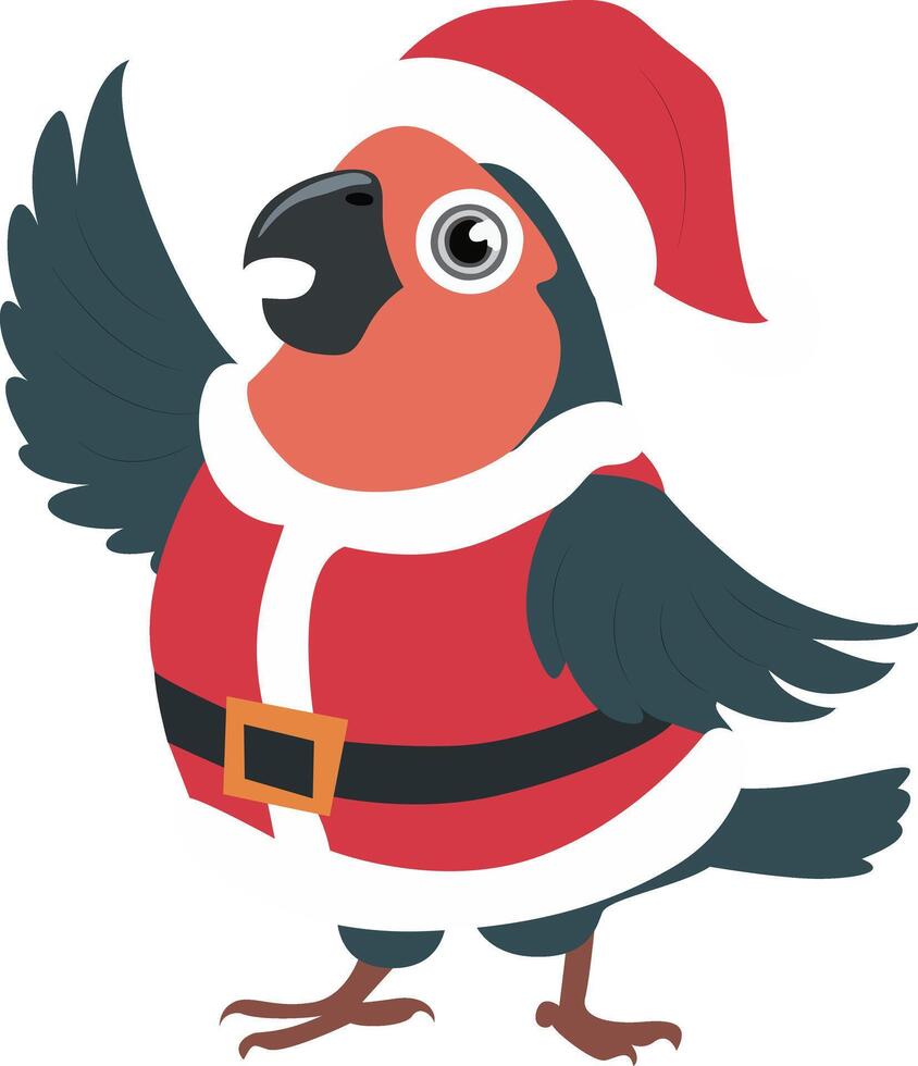 Christmas Parrot Santa Suit Bird Xmas vector