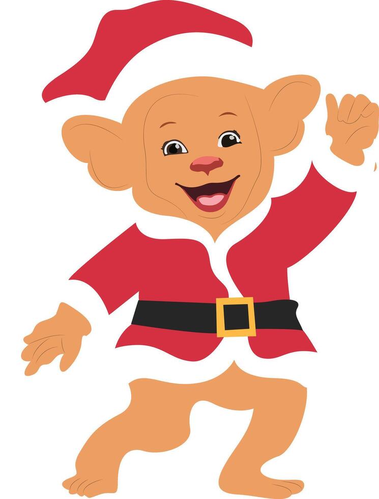 Christmas Elf Cartoon Festive Character vector