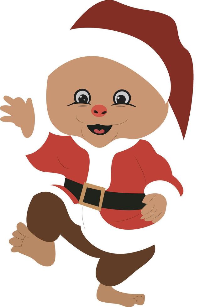 Cute Cartoon Sloth Santa Claus vector