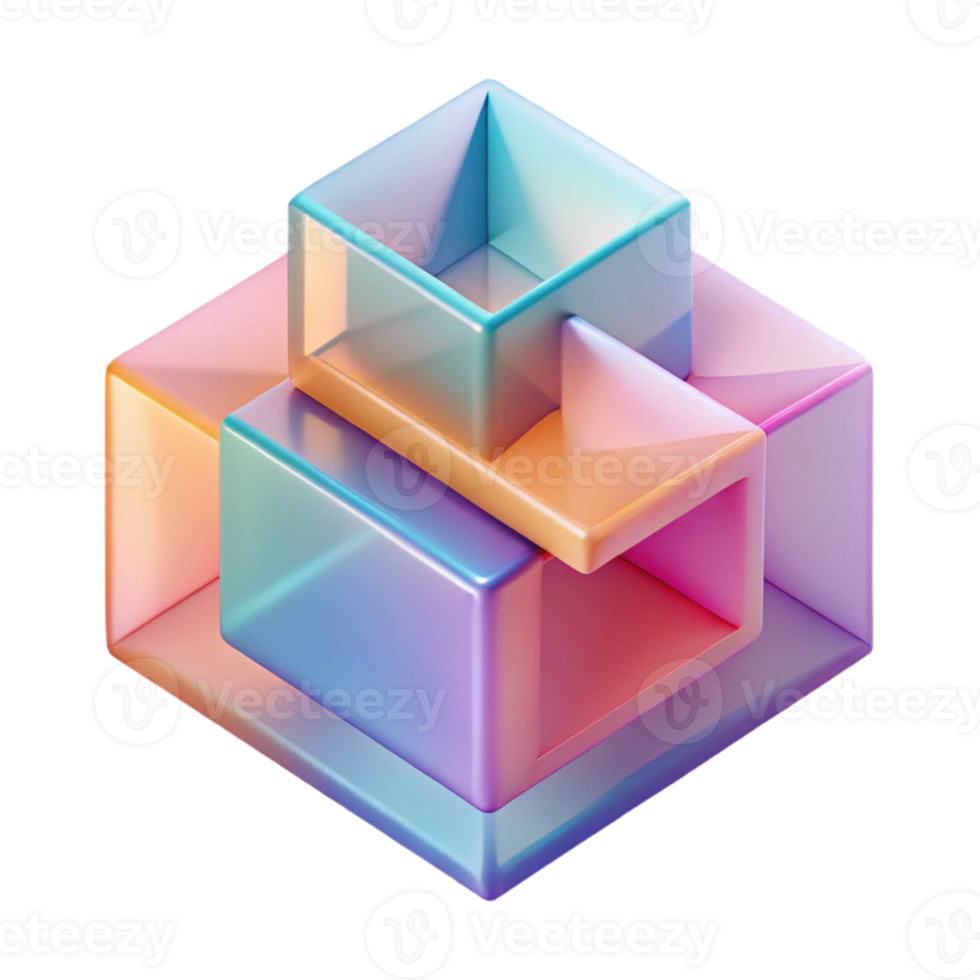 wonderful vintage A dynamic composition of overlapping, translucent planes, rendered in pastel gradients, Bauhaus style professional png