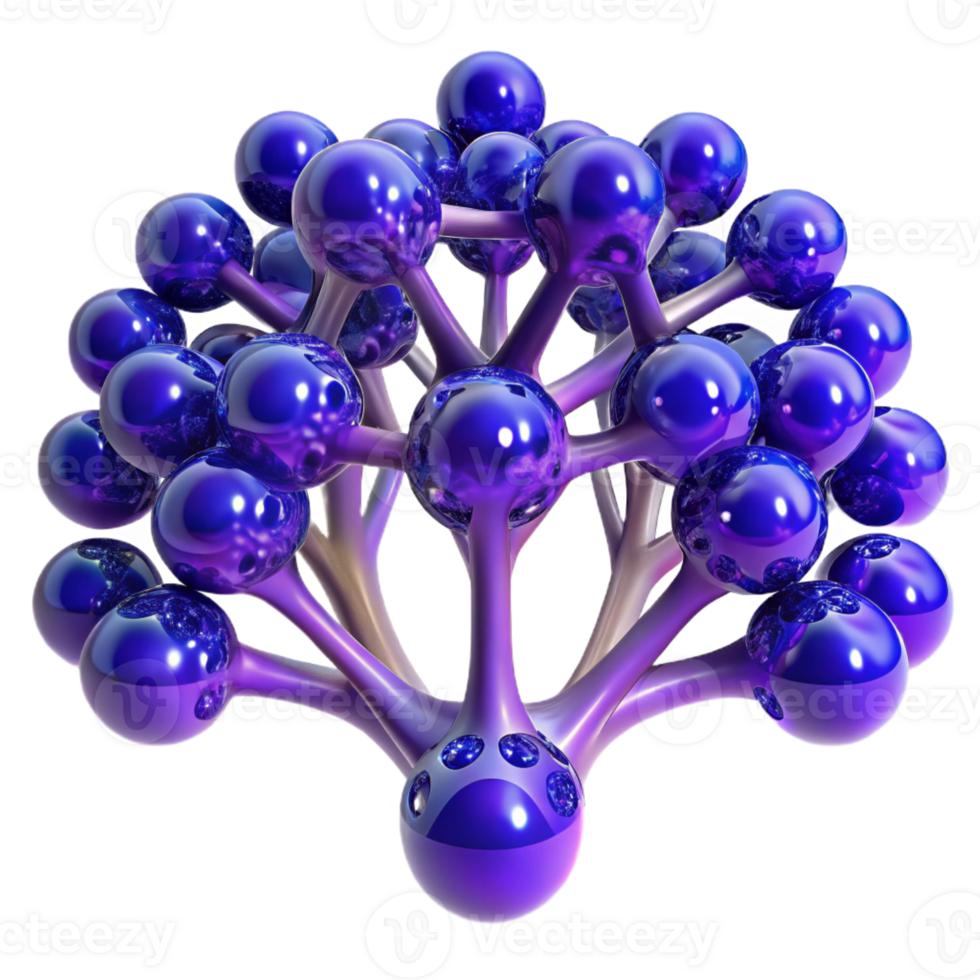 stunning artistic A complex network of branching fractal trees, rendered in shades of deep blue and violet, psychedelic style 4K png