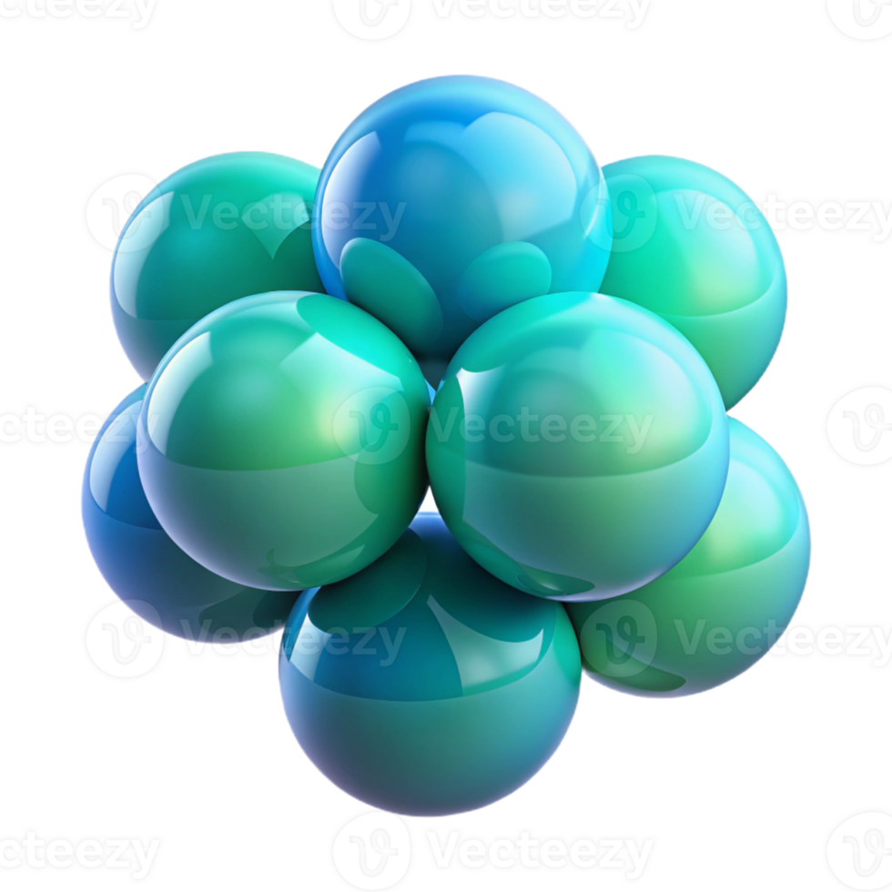 magnificent minimalist A series of overlapping, transparent spheres, rendered in a gradient of cool blues and greens, minimalist style professional png