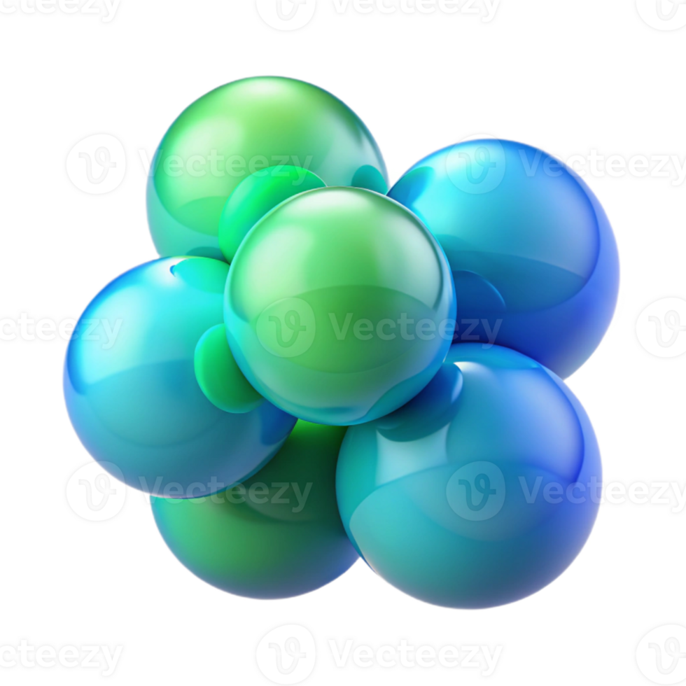 elegant rustic A series of overlapping, transparent spheres, rendered in a gradient of cool blues and greens, minimalist style professional png