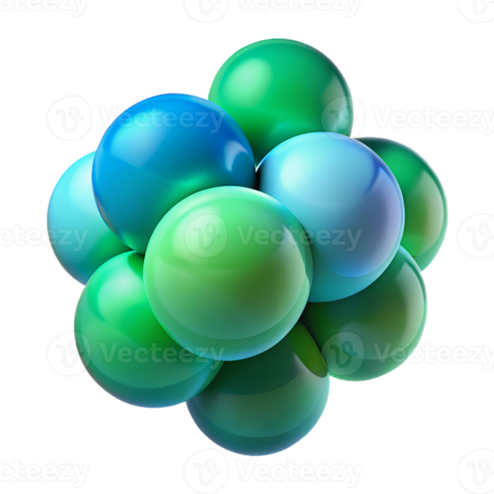 wonderful classic A series of overlapping, transparent spheres, rendered in a gradient of cool blues and greens, minimalist style original png