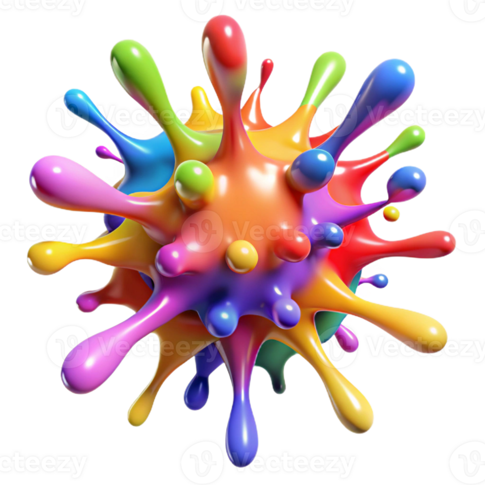 wonderful abstract A chaotic explosion of colorful paint splatters, lit by a bright, studio light, abstract expressionism style original png