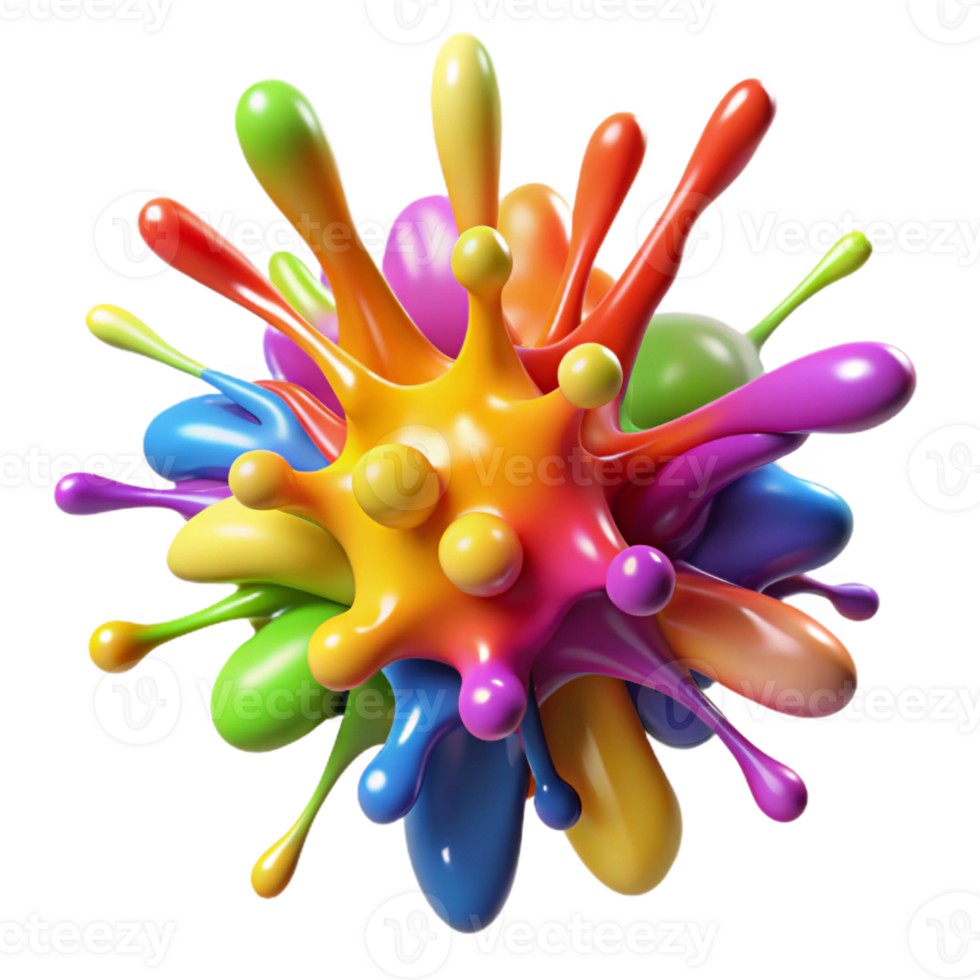 beautiful creative A chaotic explosion of colorful paint splatters, lit by a bright, studio light, abstract expressionism style high resolution png